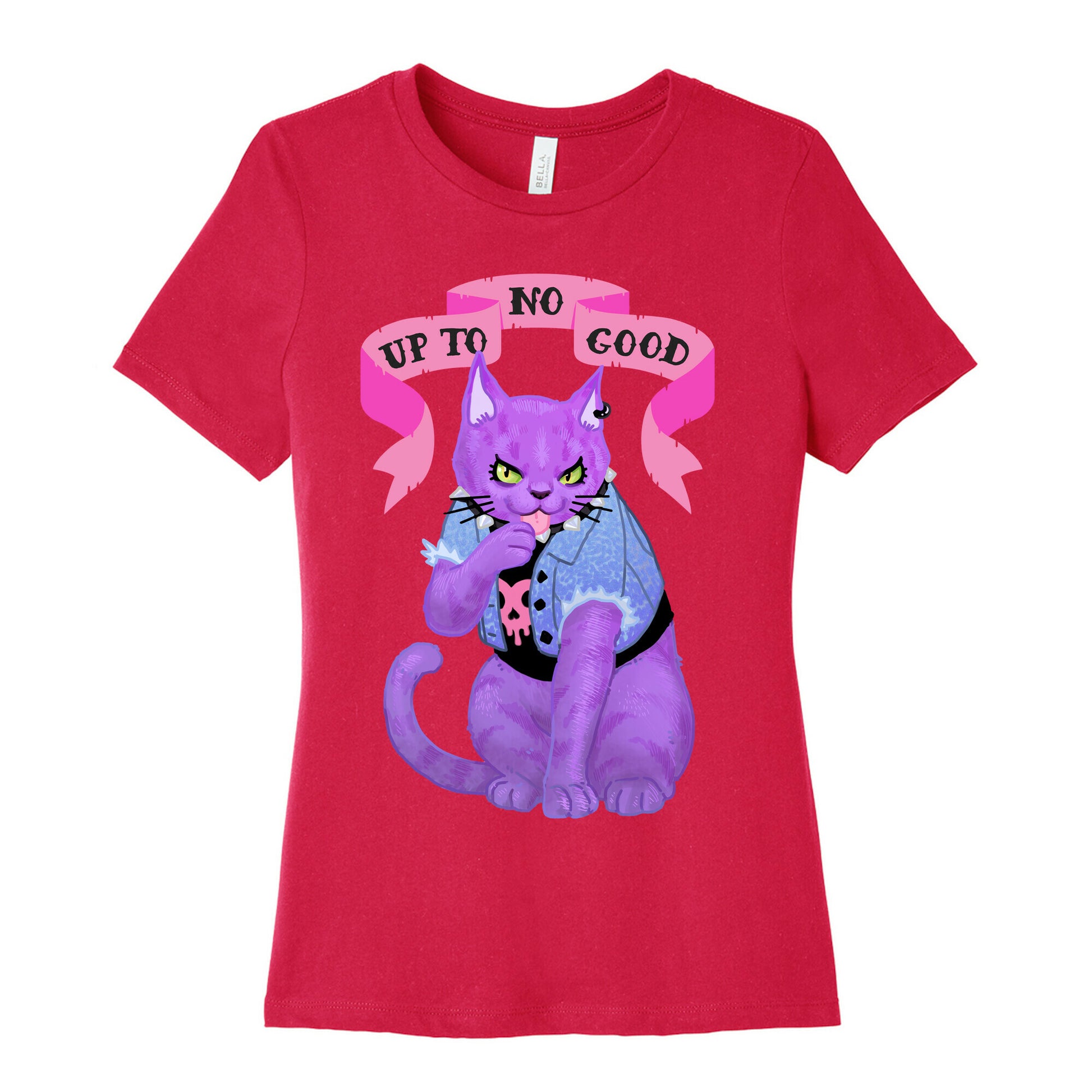Up to No Good Pastel Goth Kitty Women's Cotton Tee