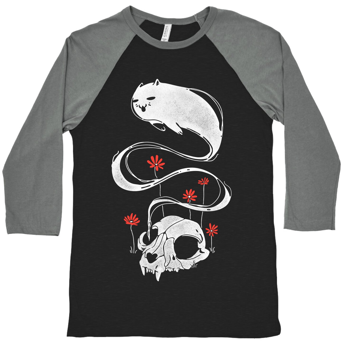 Cat Ghost Baseball Tee