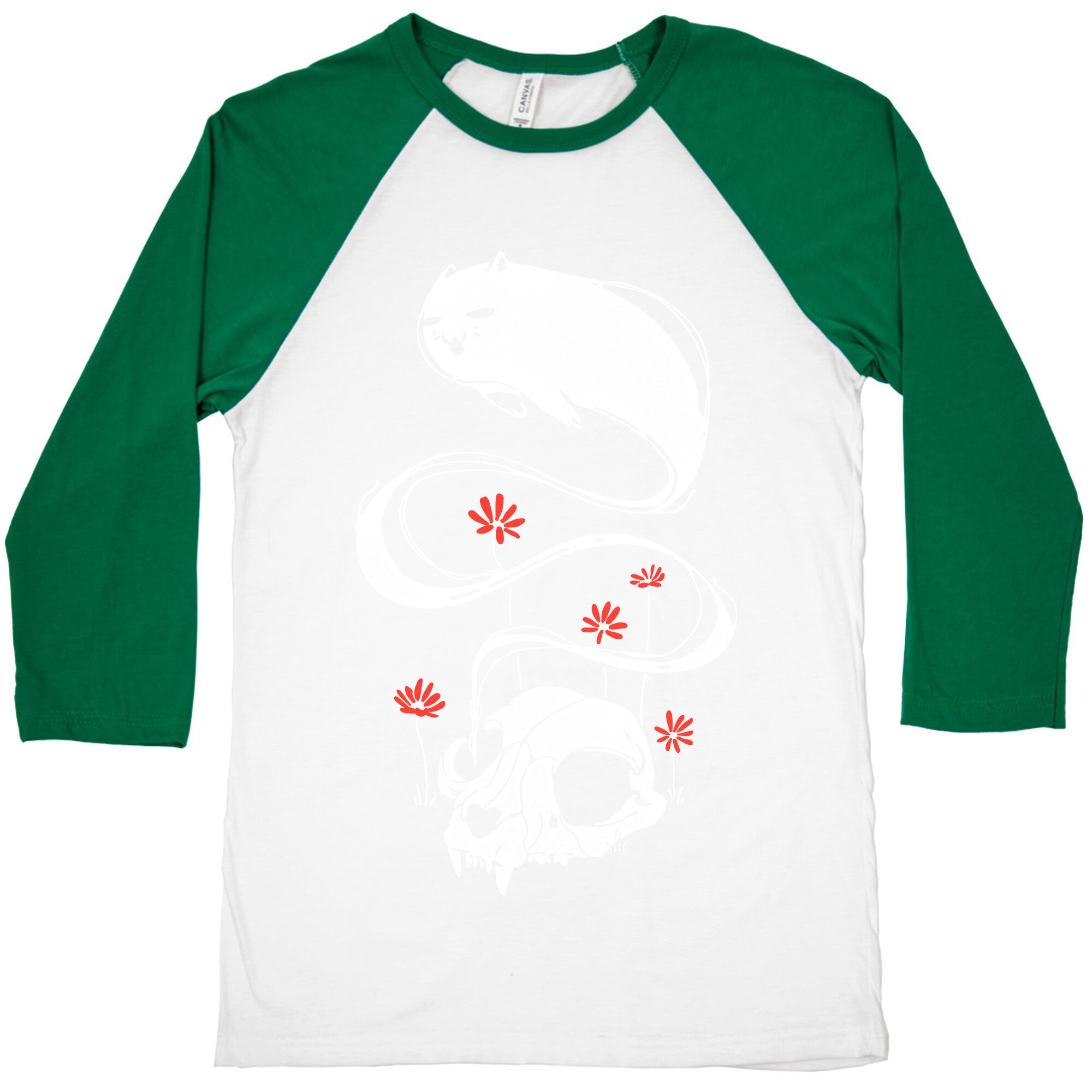 Cat Ghost Baseball Tee