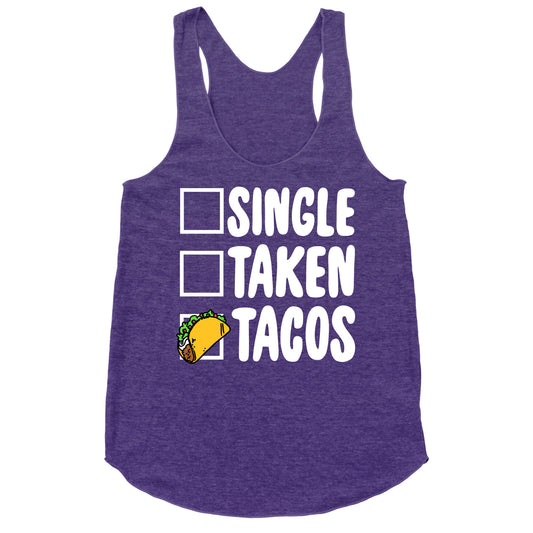 Single Taken Tacos Racerback Tank