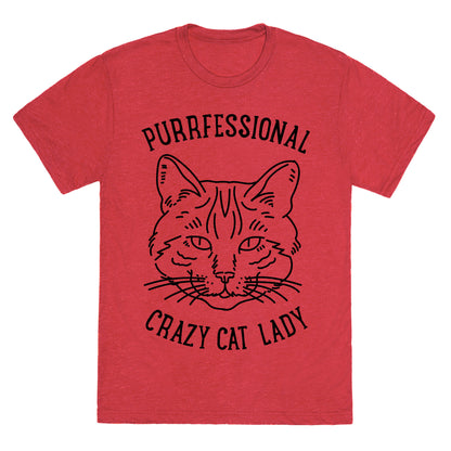 Purrfessional Crazy Cat Lady Unisex Triblend Tee