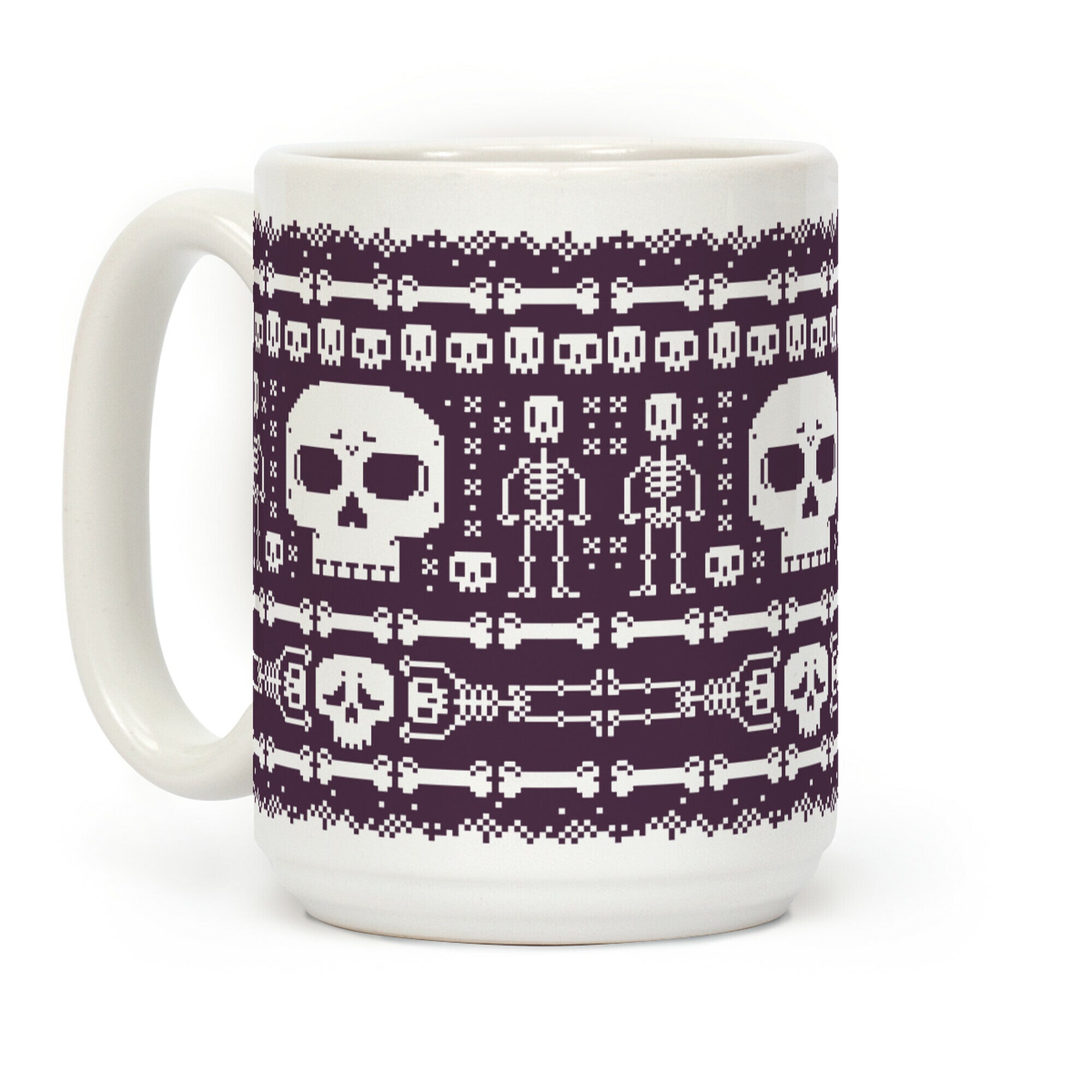 Ugly Skeleton Sweater Pattern Coffee Mug