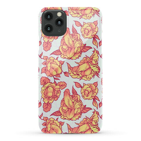 Floral Penis Pattern Orange Phone Case