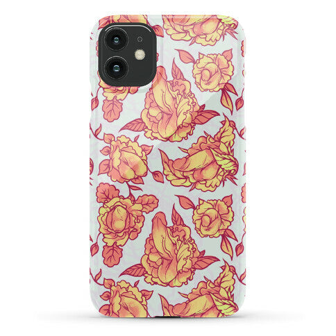 Floral Penis Pattern Orange Phone Case