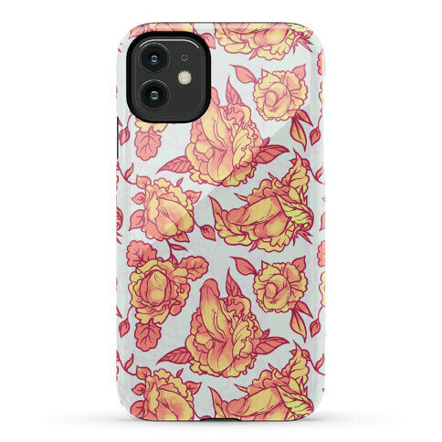Floral Penis Pattern Orange Phone Case