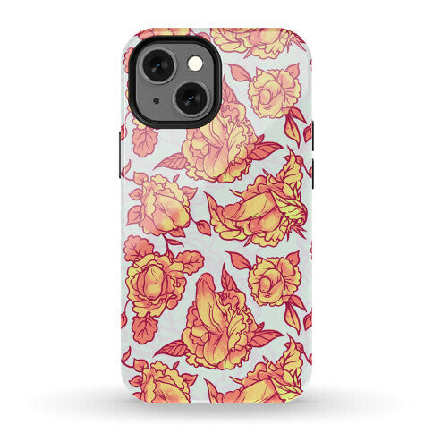 Floral Penis Pattern Orange Phone Case
