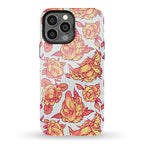 Floral Penis Pattern Orange Phone Case