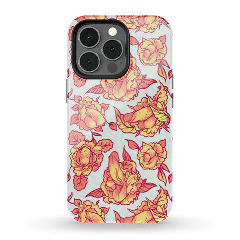 Floral Penis Pattern Orange Phone Case