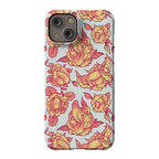 Floral Penis Pattern Orange Phone Case