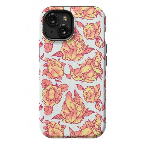 Floral Penis Pattern Orange Phone Case