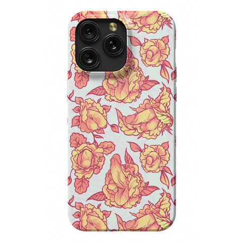 Floral Penis Pattern Orange Phone Case
