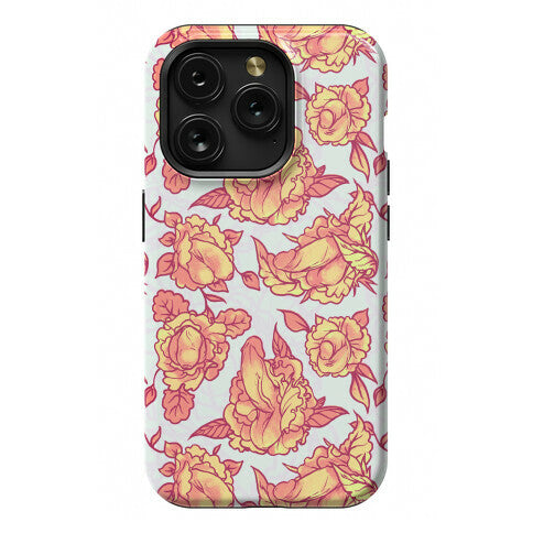 Floral Penis Pattern Orange Phone Case