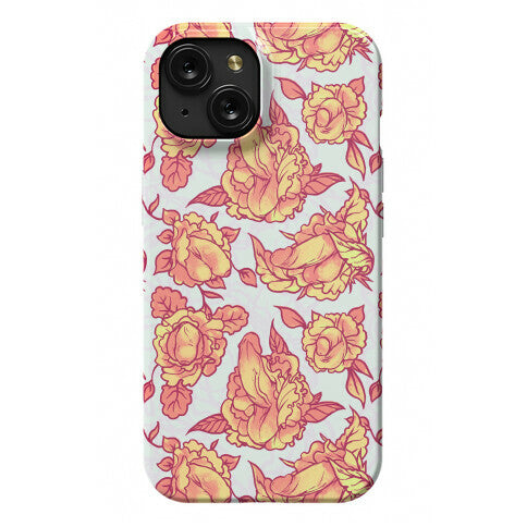 Floral Penis Pattern Orange Phone Case