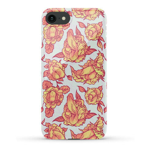 Floral Penis Pattern Orange Phone Case