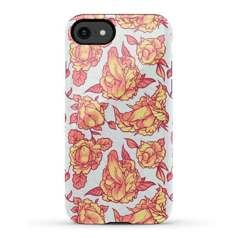Floral Penis Pattern Orange Phone Case
