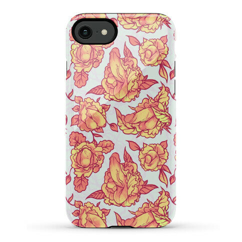 Floral Penis Pattern Orange Phone Case