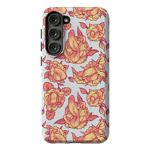 Floral Penis Pattern Orange Phone Case
