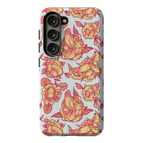 Floral Penis Pattern Orange Phone Case