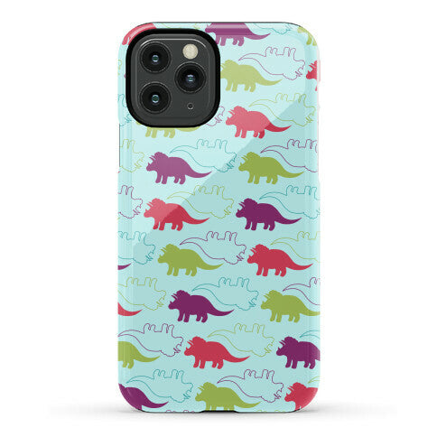 Triceratops Dino Pattern Phone Case
