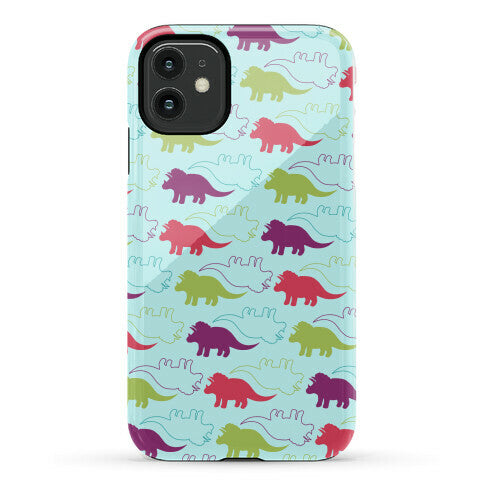Triceratops Dino Pattern Phone Case