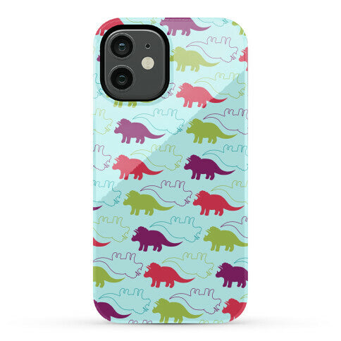 Triceratops Dino Pattern Phone Case