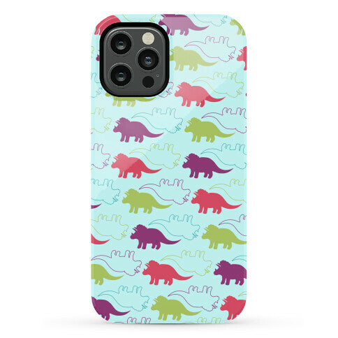 Triceratops Dino Pattern Phone Case