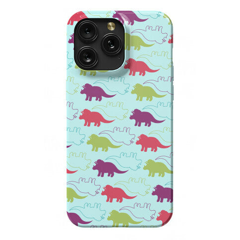 Triceratops Dino Pattern Phone Case