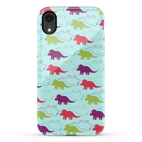 Triceratops Dino Pattern Phone Case