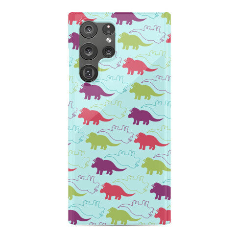 Triceratops Dino Pattern Phone Case