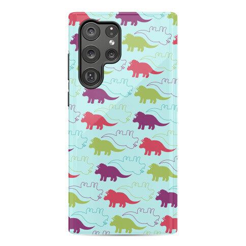 Triceratops Dino Pattern Phone Case