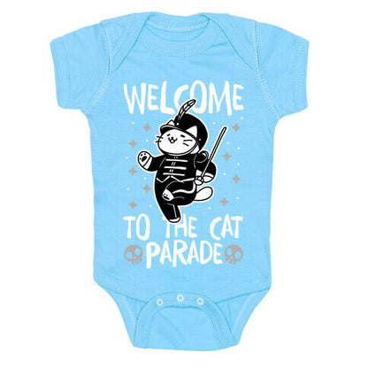 Welcome to the Cat Parade  Baby One Piece