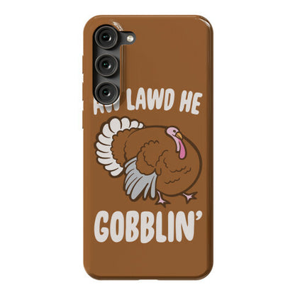 Aw Lawd He Gobblin' Turkey Parody White Print Phone Case