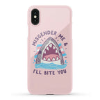 Misgender Me & I'll Bite You (Trans Flag) Phone Case