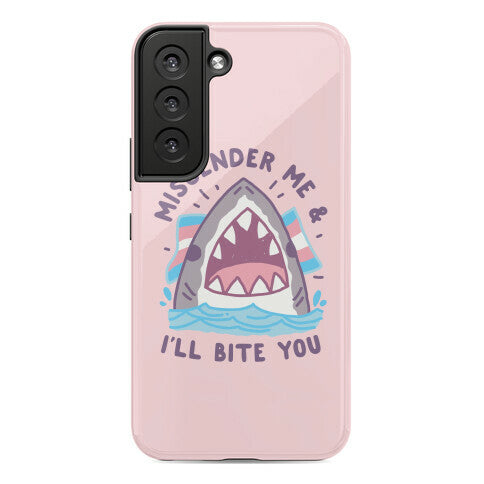 Misgender Me & I'll Bite You (Trans Flag) Phone Case