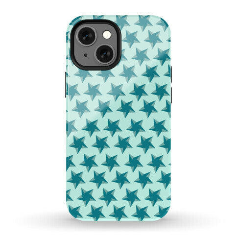 Teal Star Pattern Phone Case