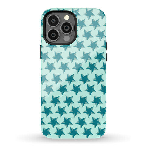 Teal Star Pattern Phone Case