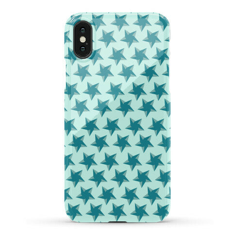 Teal Star Pattern Phone Case