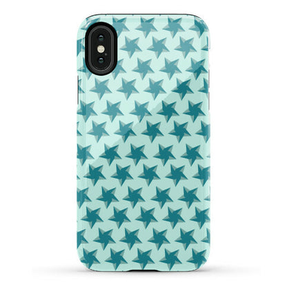 Teal Star Pattern Phone Case