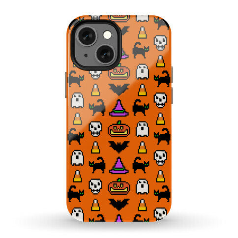 Pixel Halloween Pattern Phone Case