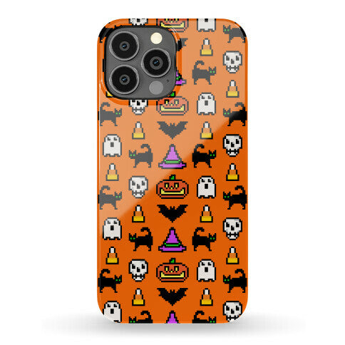 Pixel Halloween Pattern Phone Case