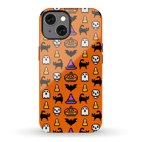 Pixel Halloween Pattern Phone Case