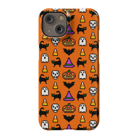 Pixel Halloween Pattern Phone Case