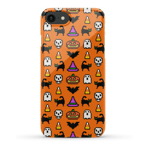 Pixel Halloween Pattern Phone Case