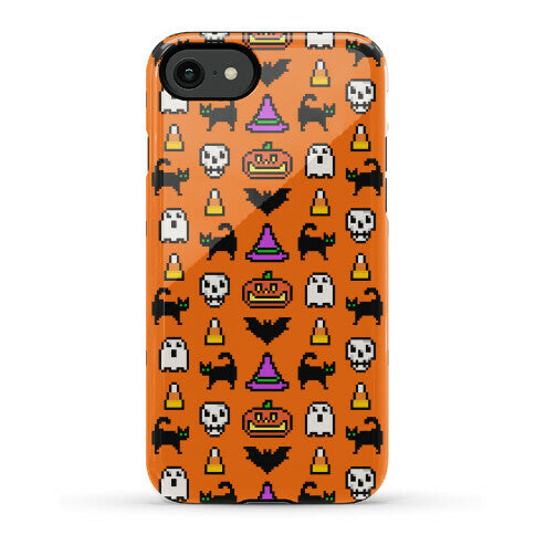 Pixel Halloween Pattern Phone Case