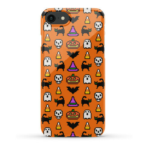 Pixel Halloween Pattern Phone Case