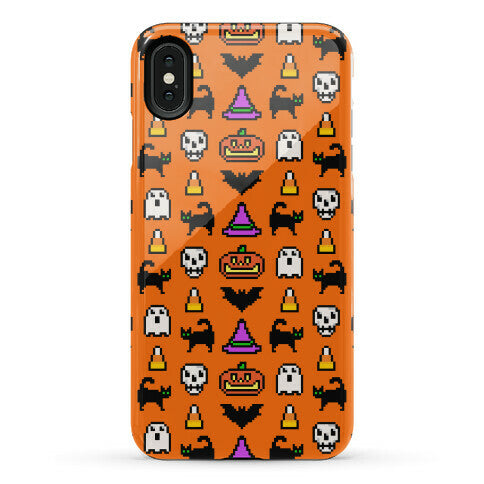 Pixel Halloween Pattern Phone Case