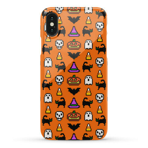 Pixel Halloween Pattern Phone Case