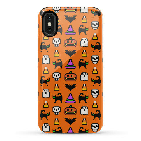 Pixel Halloween Pattern Phone Case