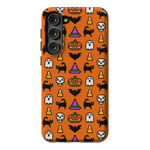 Pixel Halloween Pattern Phone Case