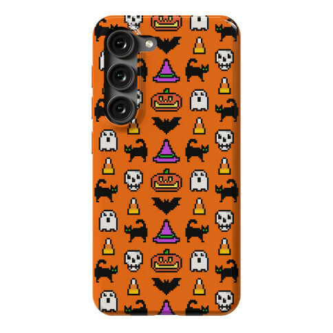 Pixel Halloween Pattern Phone Case